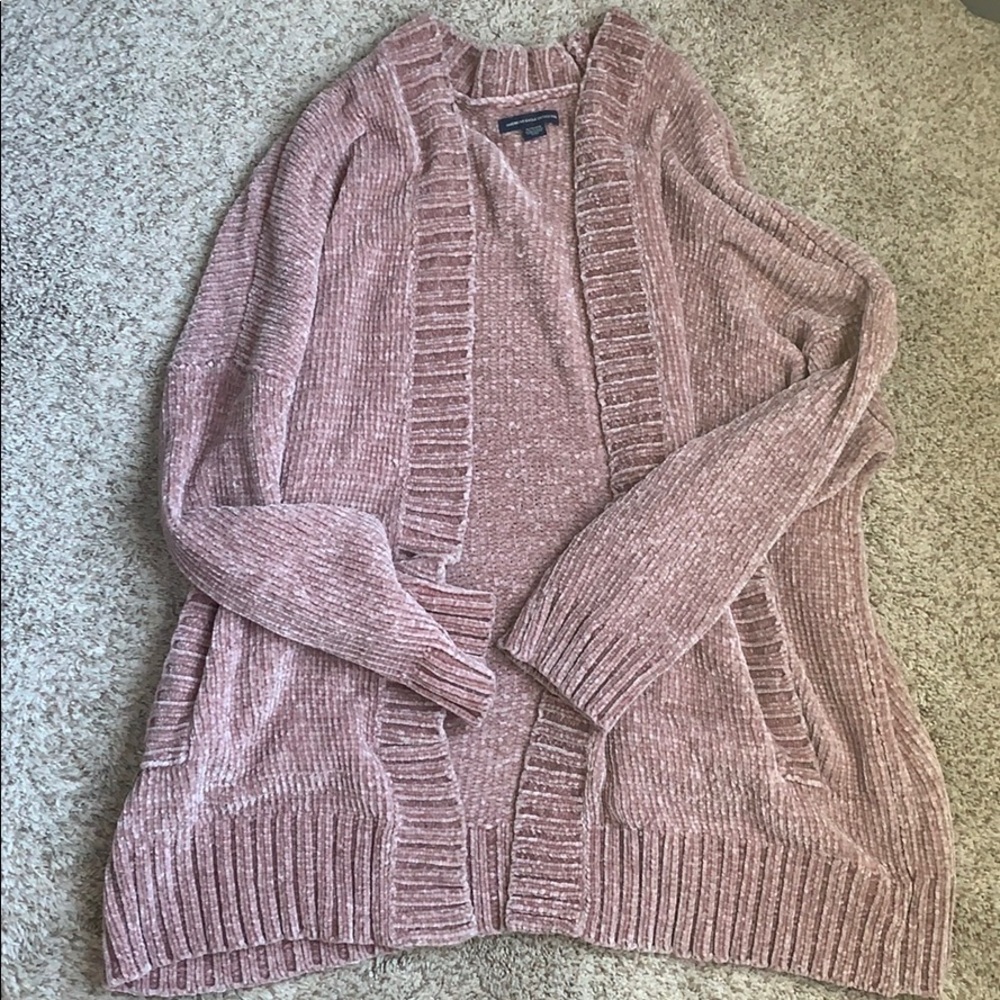 American Eagle chenille open front cardigan